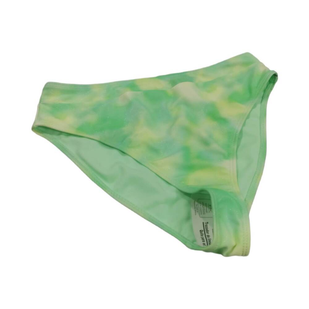 NEW CALIFORNIA WAVES women's tie-dye high-waist bikini bottoms in lime